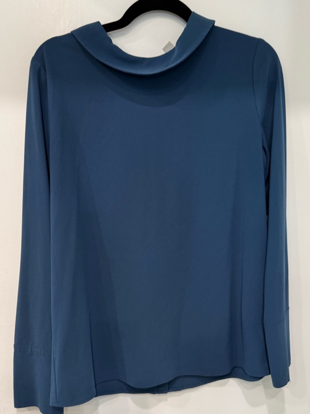 Halogen Blue Long-Sleeve Mock Collar Top